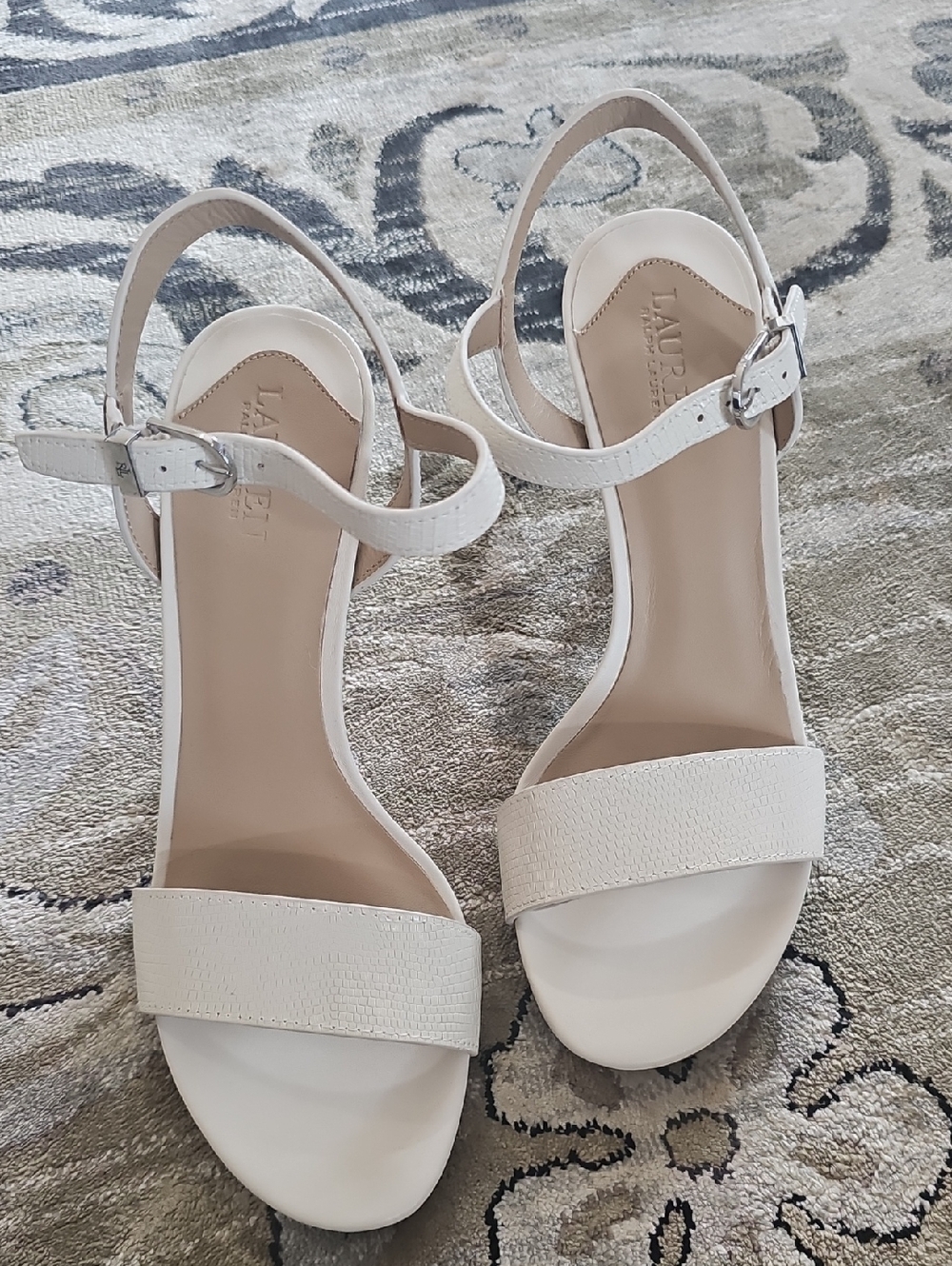 Lauren Ralph Lauren Cream Ankle-Strap Sandals